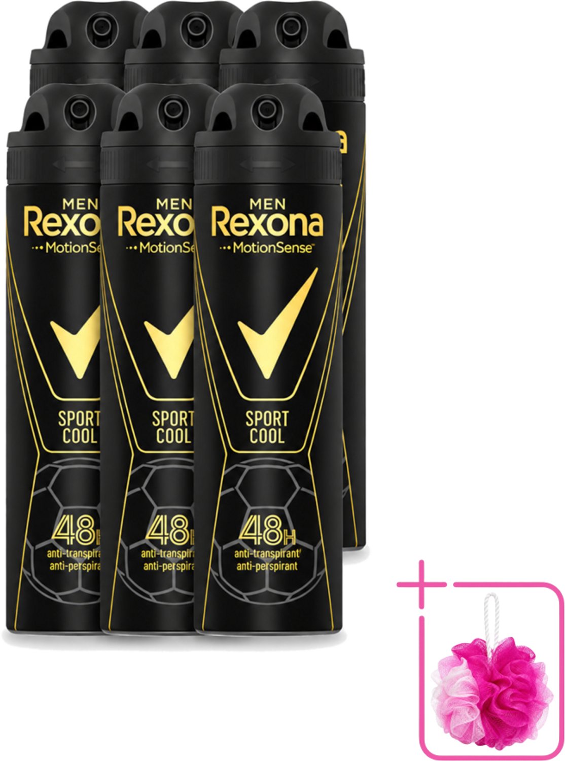 6 x Rexona Men - Sport Cool - Deodorant Spray - Anti Transpirant - 150 ml - Bulkverpakking - Sportieve man - Zweet