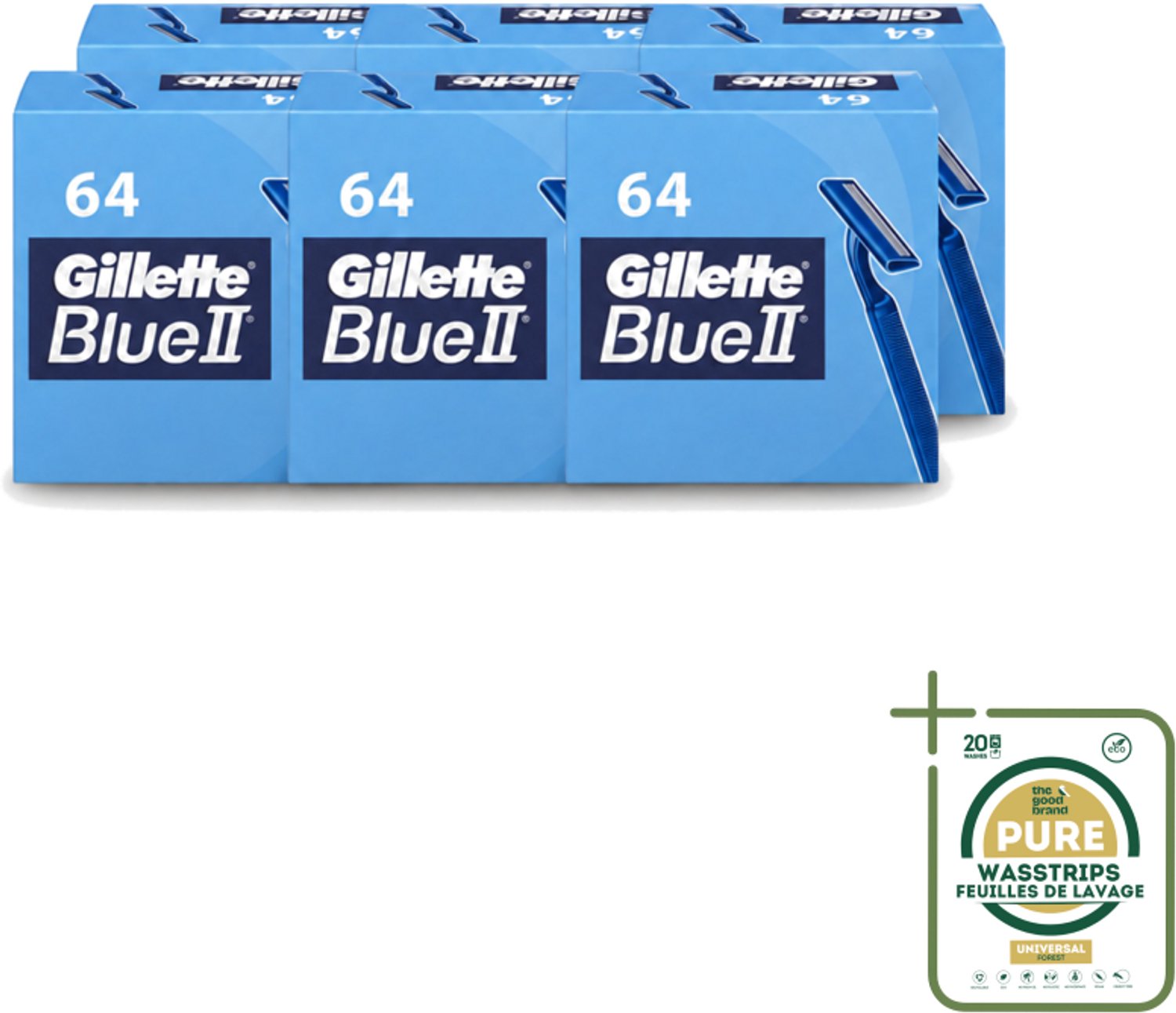 6 x Gillette - Blue 2 - Wegwerpscheermesjes - Duurzaam en comfortabel - 64 Scheermesjes - Scheermesjes - Wegwerpscheermesjes - Gillette Blue Ii - Scheerbeurt - Duurzaam