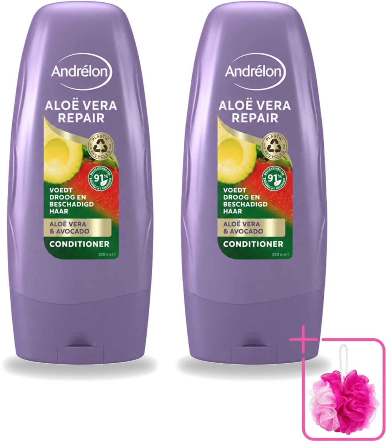 2 x Andrélon - Aloe Vera Repair - Conditioner - Verzachtend & Herstellend - 250 ml - Bulkverpakking - Haarherstel - Douchemop - Haarverzorging