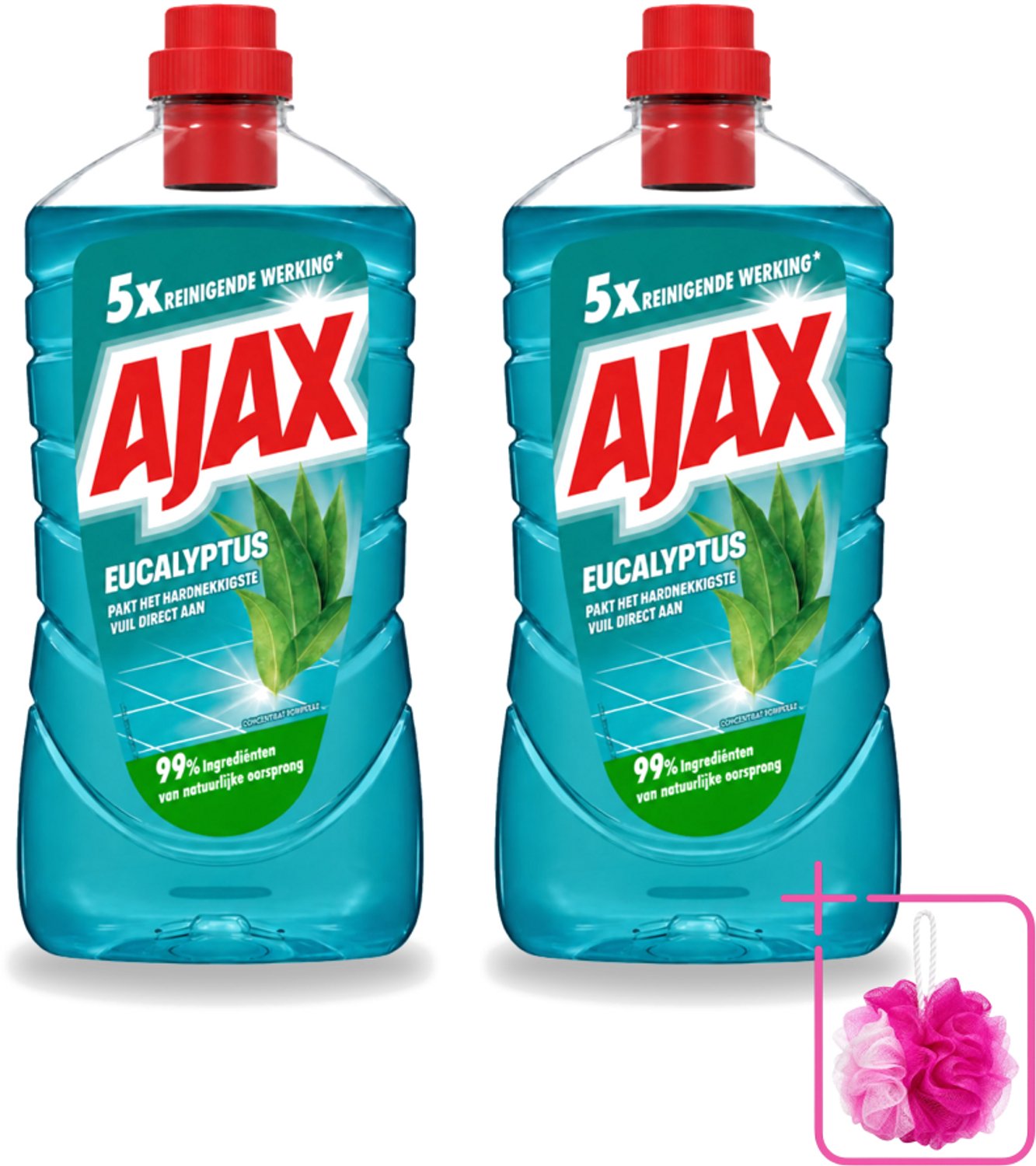 2 x Ajax – Allesreiniger – Eucalyptus – 1000 ml - Bulkverpakking - Allesreiniger - Eucalyptus