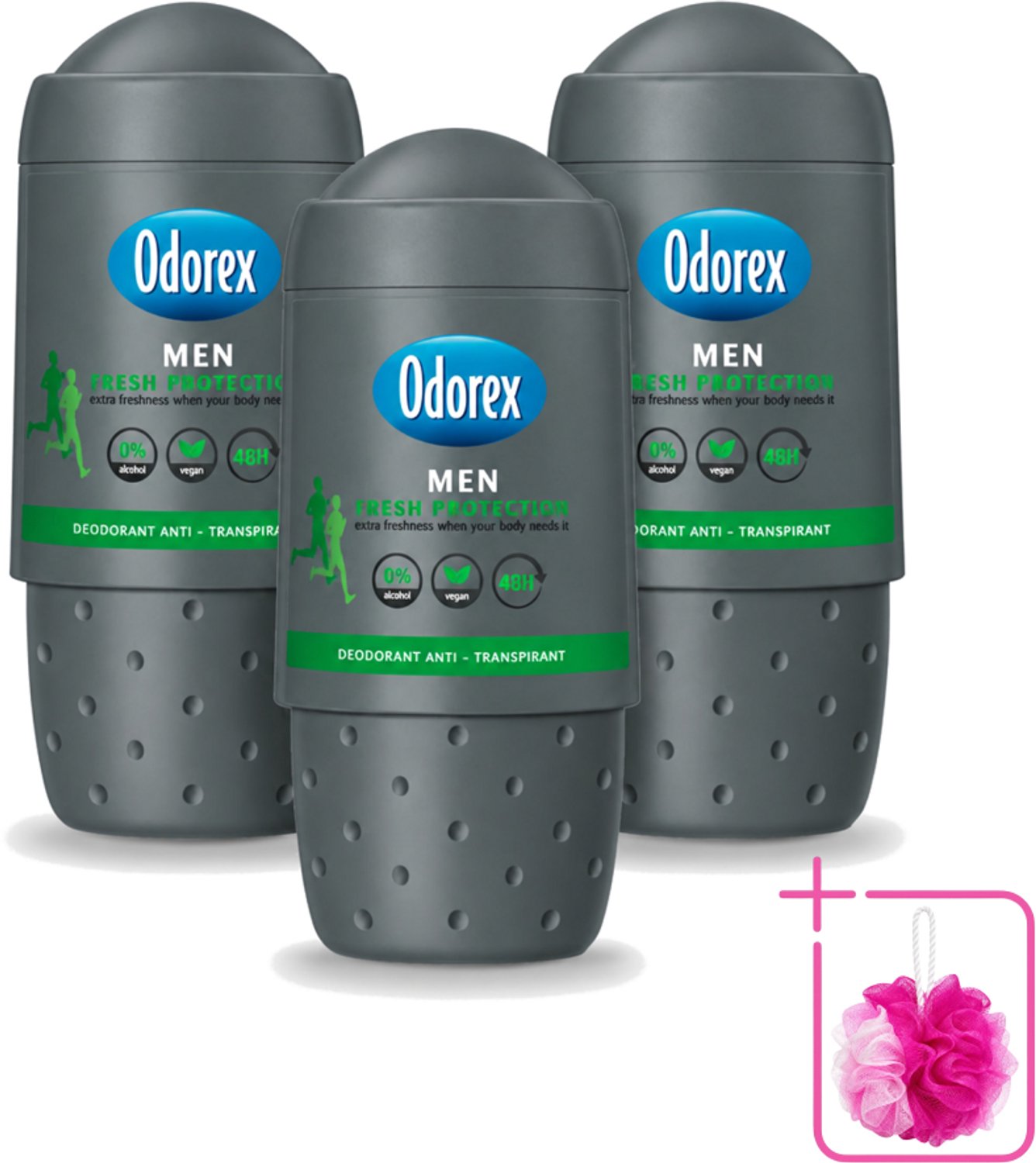 3 x Odorex Men - Deodorant Roller - Fresh Protection - Fris & Beschermend - 50 ml - Bulkverpakking - Mannelijke deodorant - Zweetbescherming