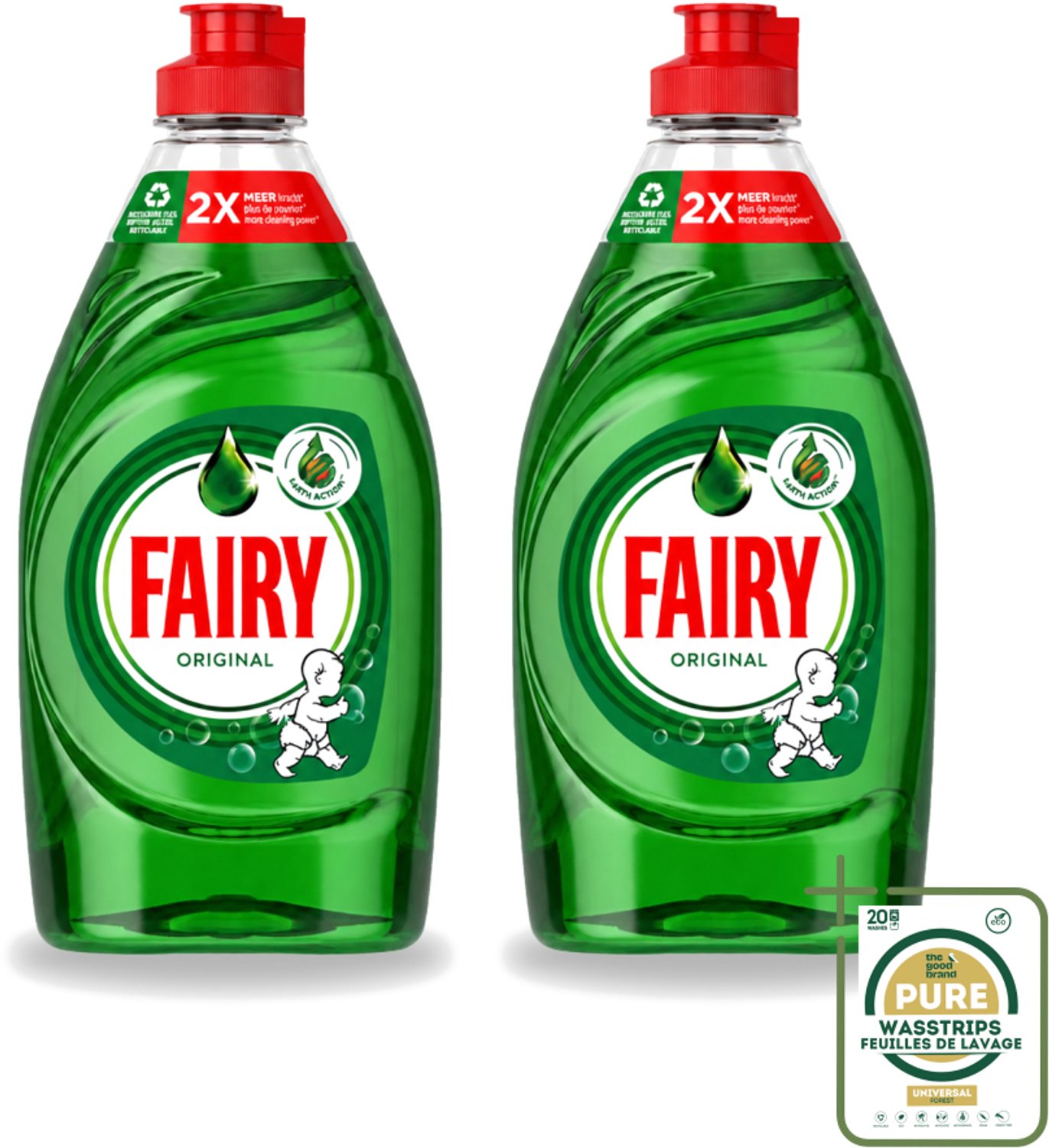 2 x Fairy – Afwasmiddel – Original – 320 ml - Afwasmiddel - Vetverwijdering - Handafwas - Schone Vaat - Keuken