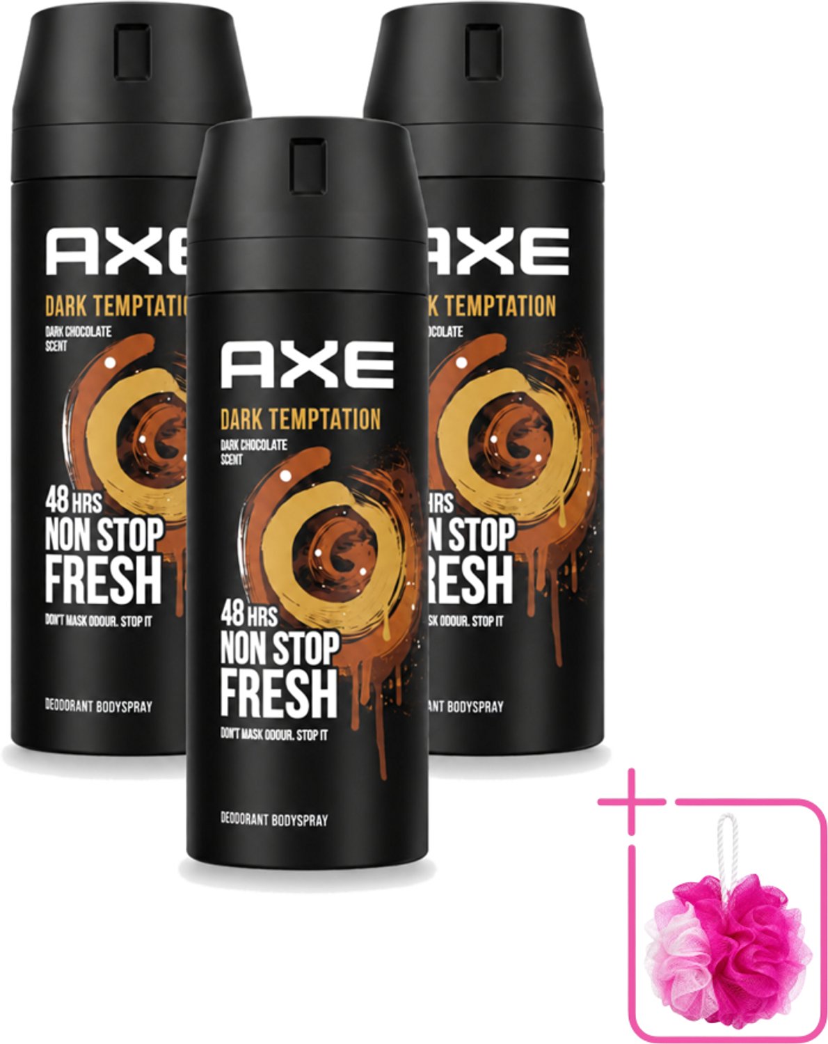 3 x Axe – Deodorant Spray – Dark Temptation – 150 ml - Bulkverpakking - Deodorant voor mannen - Warme geur