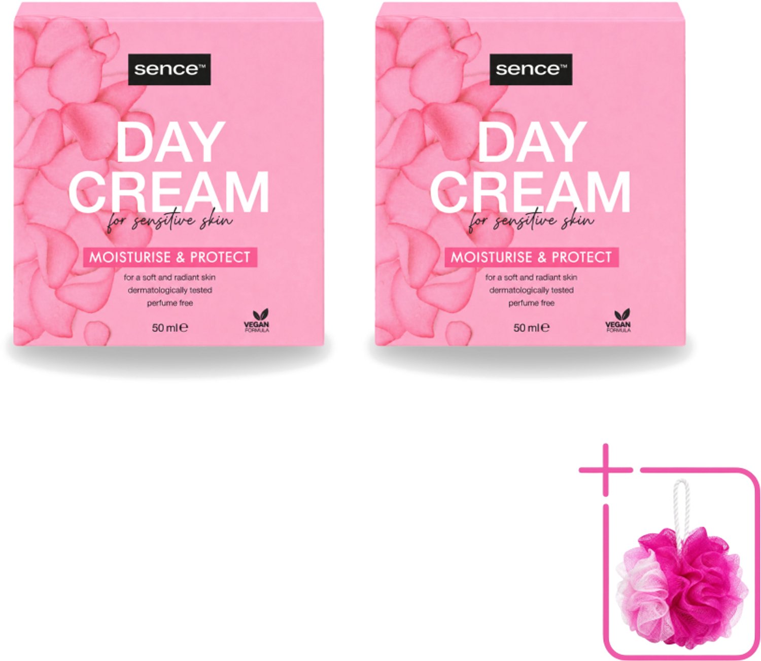 2 x Sence - Gevoelige Huid - Dagcrème - Verzachtend - 50 ml - Bulkverpakking - Gevoelige huid crème - Douchemop - Dagcrème