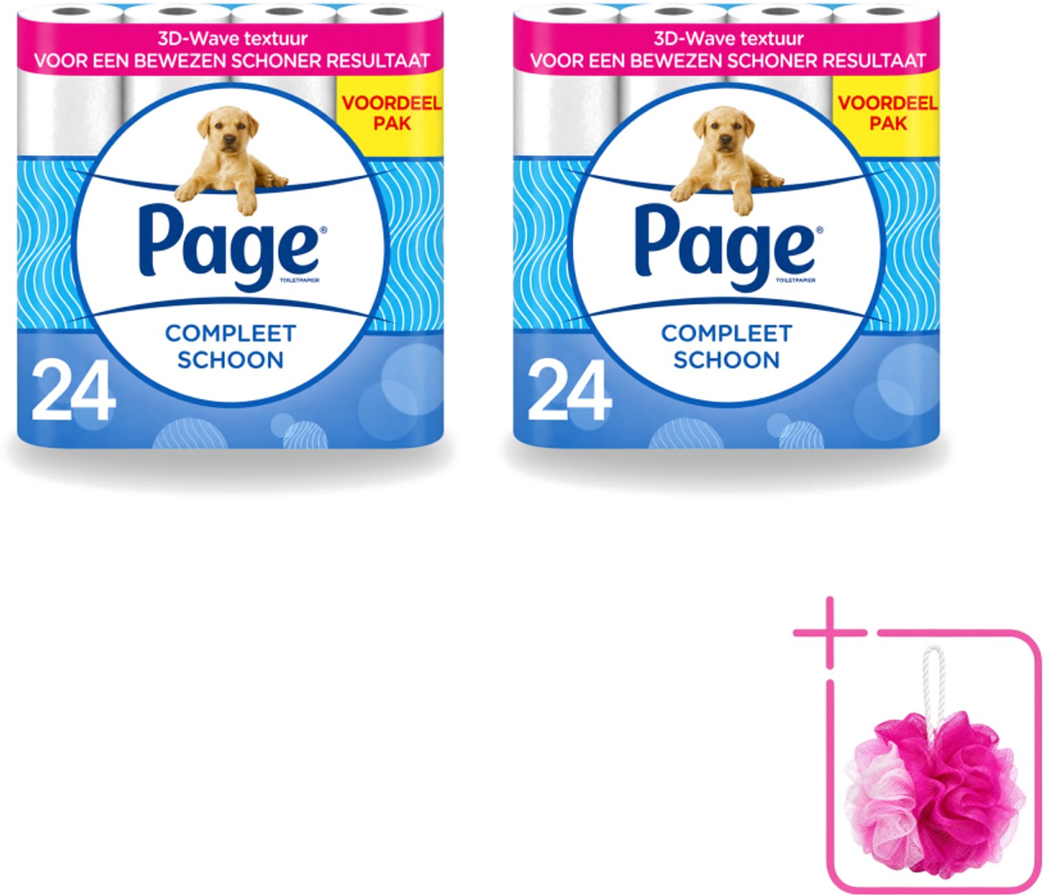 2 x Page - Compleet Schoon - Toiletpapier - 2-Laags - Comfortabel & Zacht - 24 Rollen - Bulkverpakking - Toiletpapier - Douchemop - 2-laags toiletpapier