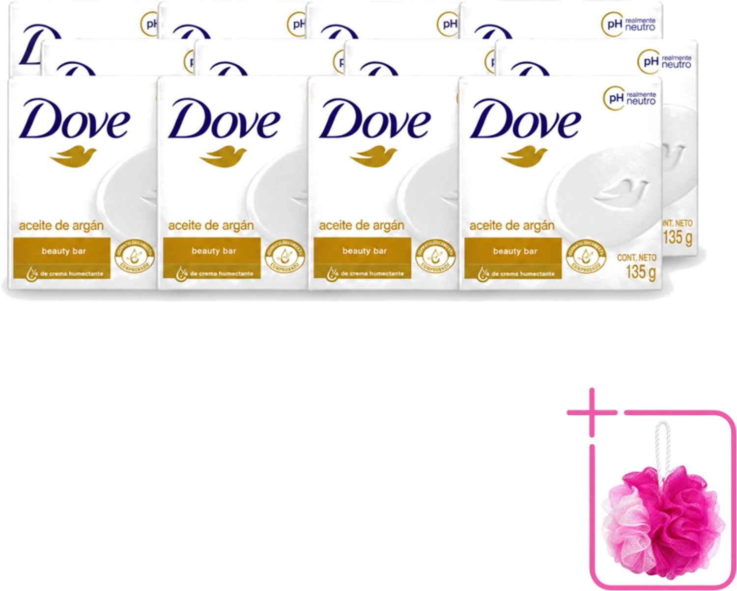 12 x Dove - Zeep - Arganolie - Verzorgend en hydraterend - 135 g - Bulkverpakking - Zeep - Douchemop - Arganolie