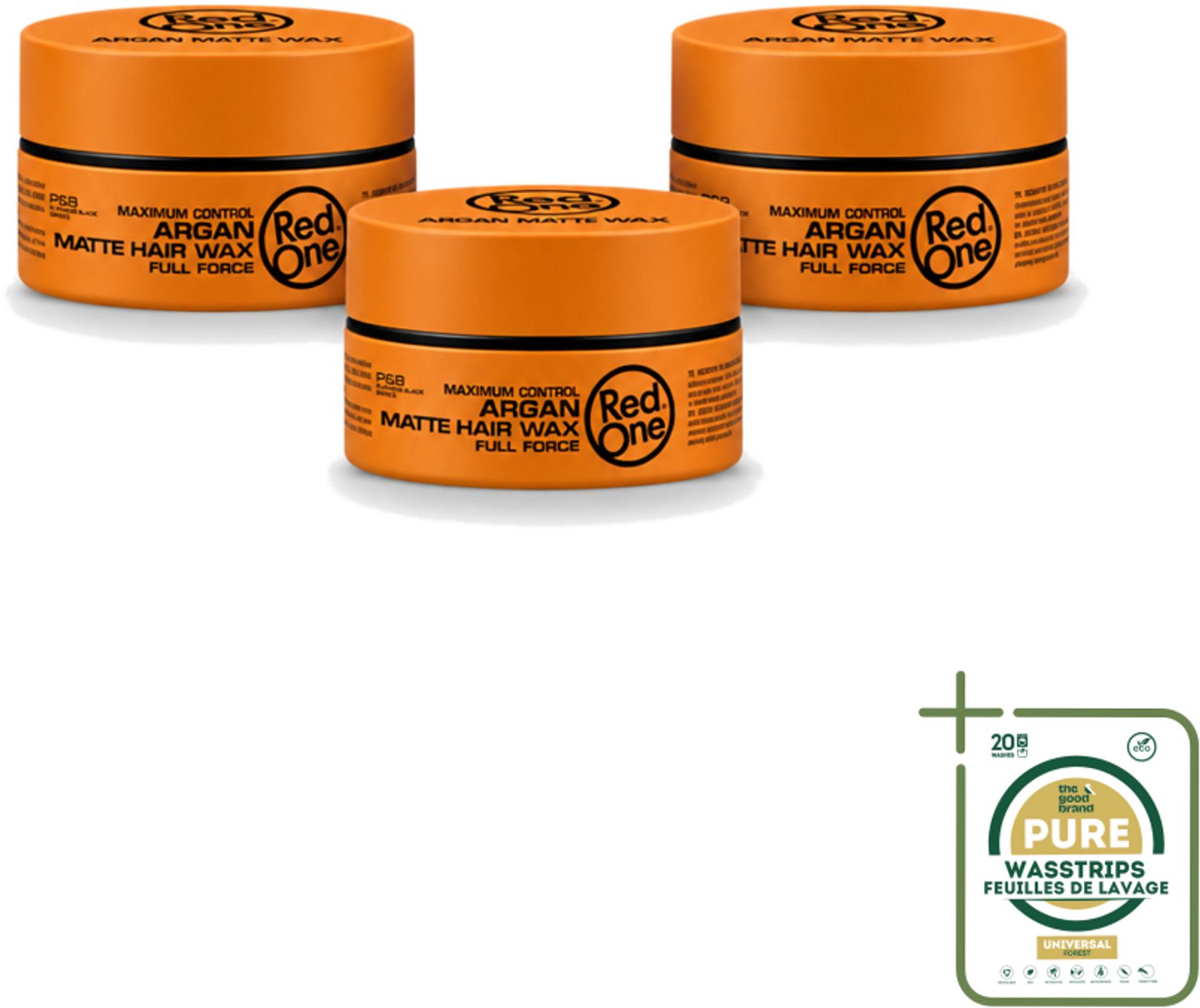 3 x Red One - Haarwax - Argan Matte - Verzorgende Styling - Voor Intensieve Verzorging & Matte Look - 150 ml - Haarwax - Arganolie - Matte Look - Verzorgend Haar - Styling Wax