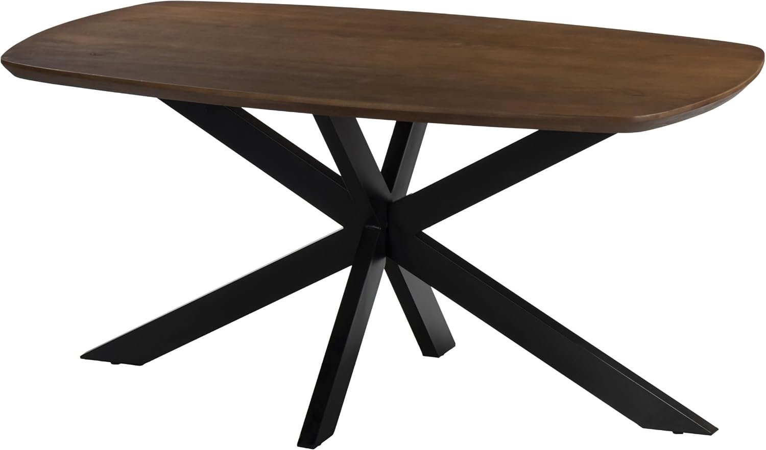 Eettafel deens ovaal mangohout 180cm Jordan walnoot ovale tafel duurzaam mango eetkamertafel