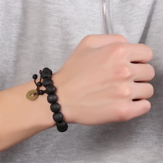 Wood Bead Buddha Bracelet Buddhist Bangle Prayer Beads — afbeelding 4