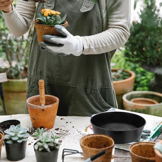 5 Stuks Grondzeef Tuinzeef Grondzeef Voor Tuingereedschap Rollende Tuinzeef Filterende Grondfilter Tuingrond Zeefpan Grit Fijne Zwart Plastic — afbeelding 2