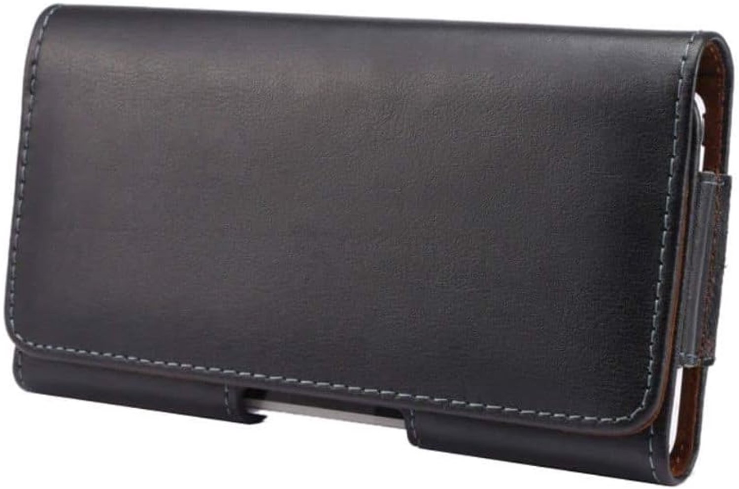 Authentic Leather Horizontal Belt Clip Case voor BOOX Palma 2 (2024) - Black