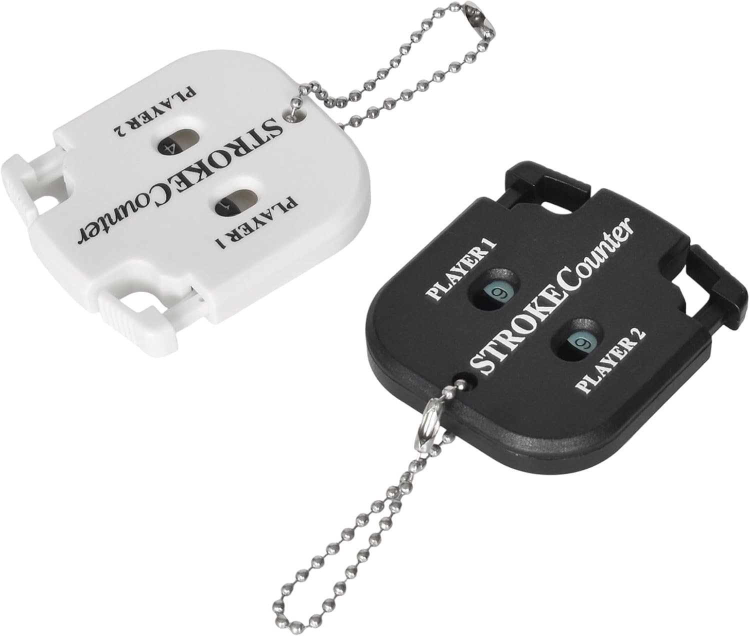 2 Stuks Golf Scorer Counter, Mini Wave Shot Clicker voor 2 Spelers, Handige Score Indicator met Sleutelhanger, Ideaal voor Golfwedstrijden en Training