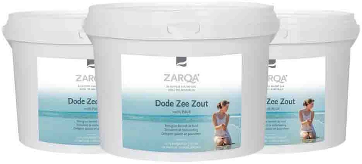 Zarqa - 100% Dode Zeezout - 3 x 5 kg - Voordeelverpakking