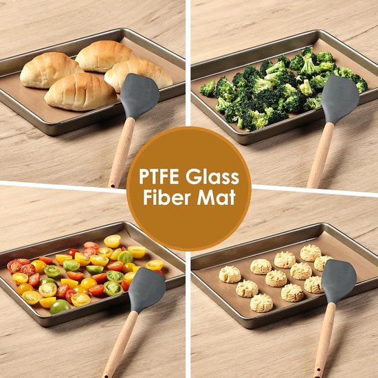 10 stuks dienbladen set voor Harvest Right Freeze Dryer Trays – herbruikbare accessoires voor vriesmachines, glasvezel, helpt voorkomen dat levensmiddelen plakken (17 x 27 cm, goud) — afbeelding 3