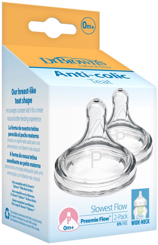 Dr. Brown's Options+ Flesspeen - Prematuur - Brede halsfles - 2 stuks van Dr. Brown's — afbeelding 4