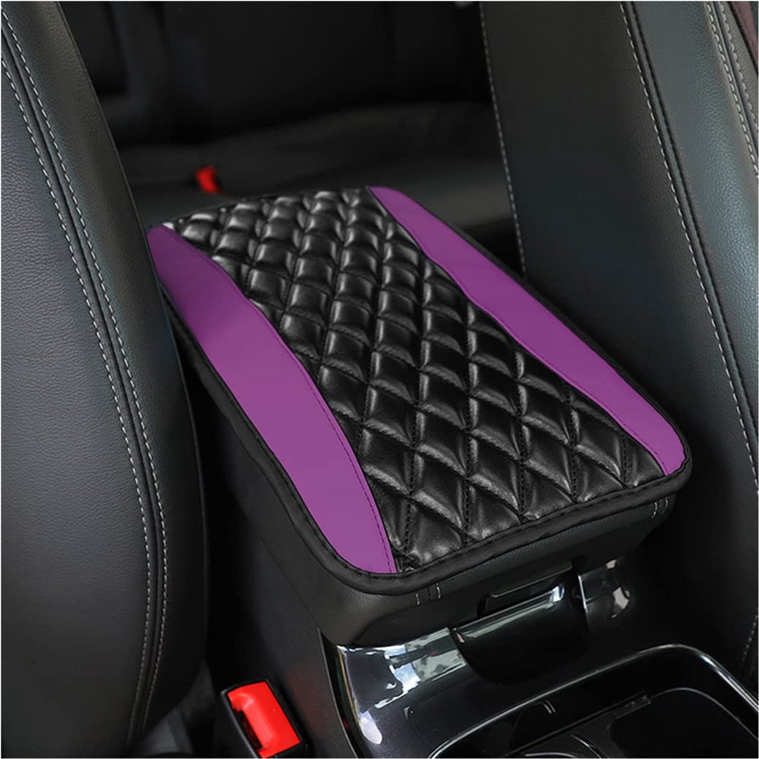 CGEAMDY Lederen auto-armsteunkussen, waterdicht zitkussen voor armleuning, comfortabele auto-accessoires voor de meeste auto's, bestelwagens en SUV's