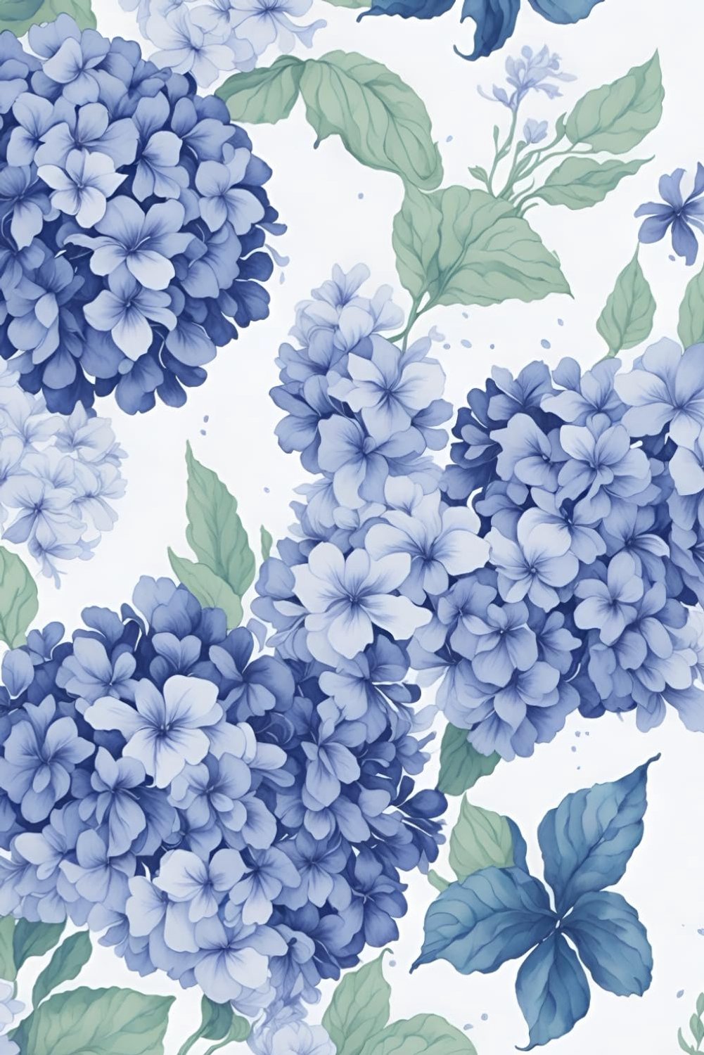 hydrangea flowers blue and purple pattern notebook: 120 white pages , 6"x9" - ShopVlot