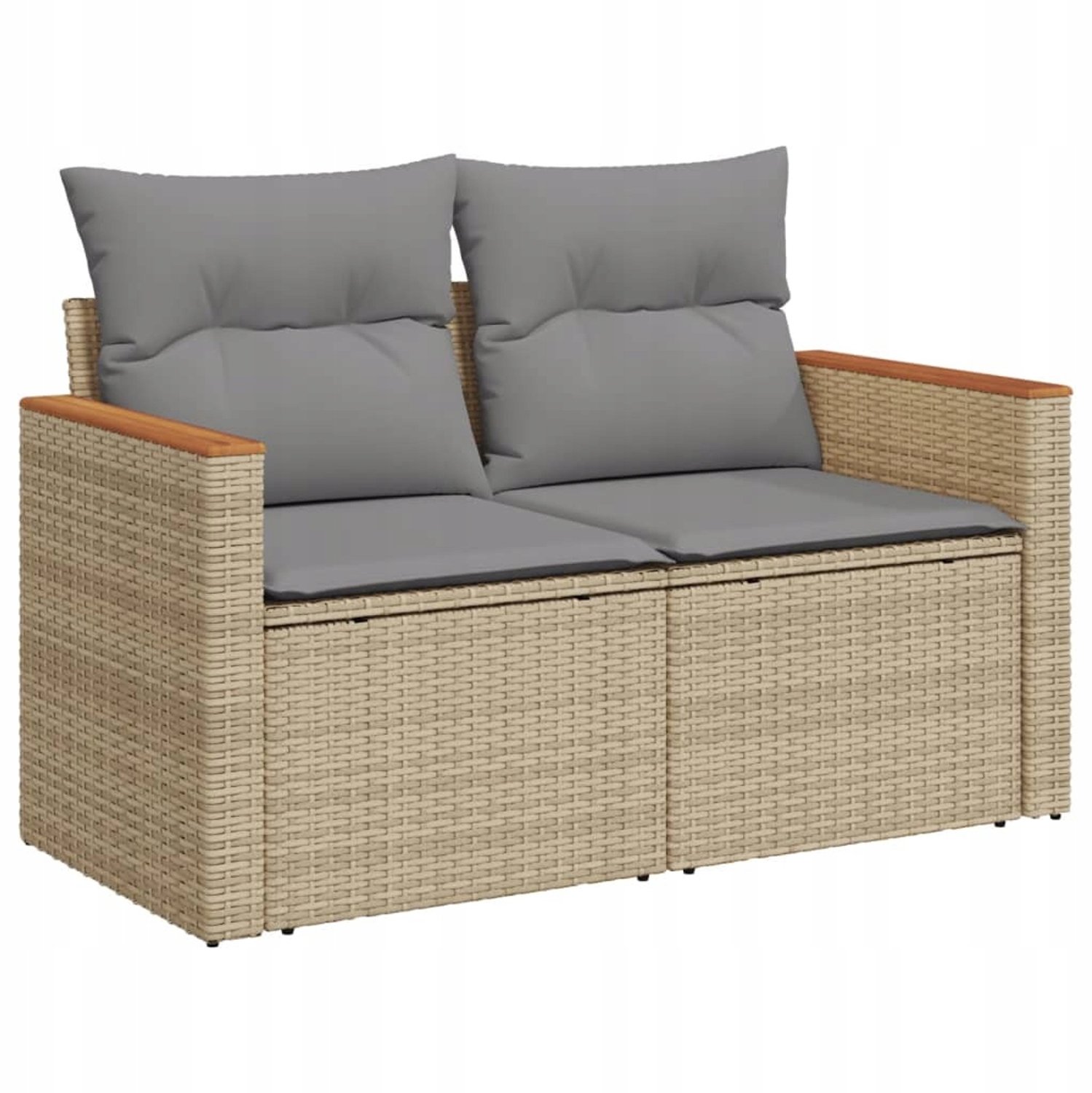 Moderne Hoekbank Tuinmeubel - PE Rotan & Hout