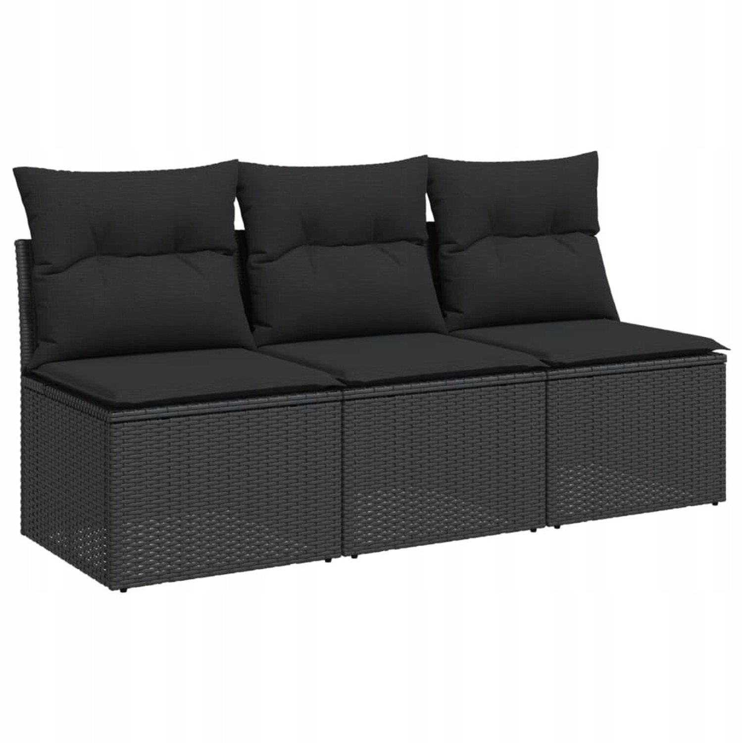 Modulaire Loungeset Tuinbank - Zwart Technorattan - 3 Persoons