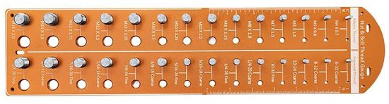 Lyrlody Moer- en Boutdraadcontroleur, Aluminiumlegeringsmeter met 28 Draadmaten voor Nauwkeurige Identificatie — afbeelding 4