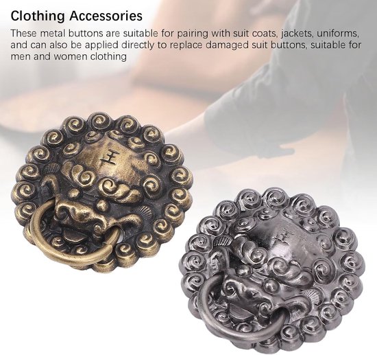 Vintage Dragon Metal Buttons Retro Decor Kledingschoen Brons — afbeelding 3