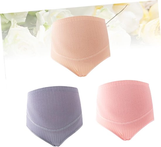 3 Stuks Zwangerschapsbroek Met Hoge Taille Slip Voor Dames Dameslingerie Zwangerschapsslipjes Voor Vrouwen Zwangerschap Onderbroek Postpartum Ondergoed Katoen Mevrouw Buik Controle — afbeelding 5