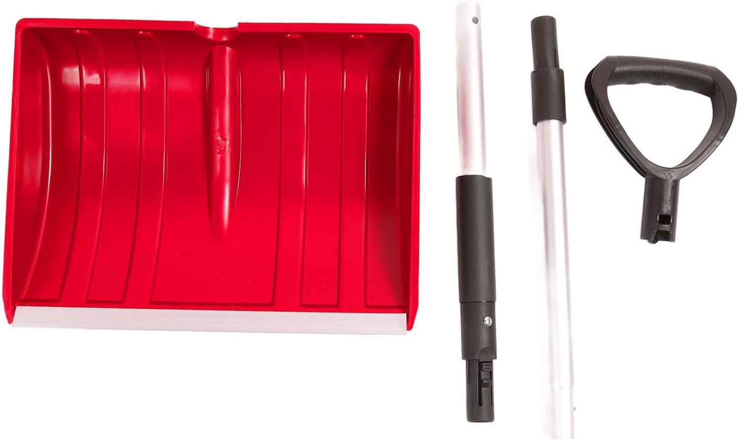 Sneeuwschep, afneembaar, draagbaar, licht, noodsneeuwruimer voor auto, tuin, 120 cm (rood)
