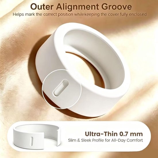 Yiko Siliconen hoezen compatibel met Oura Ring 5, 3 stuks smart-ring beschermhoezen, zachte, krasbestendige beschermhoezen, slijtvast, elastisch (zwart + donkerblauw + wit, S (maat 6-11)) — afbeelding 4