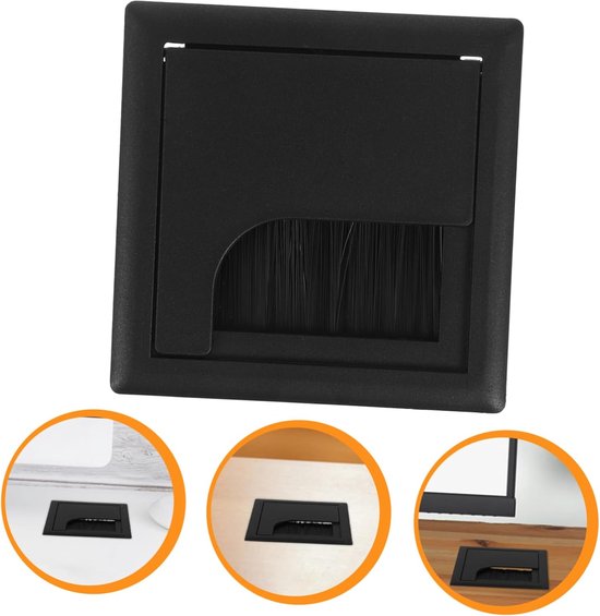 6stuks Desk Grommet Kabel Organizer Duurzaam Vierkante Grommet Voor Bureau Kabels Eenvoudige Installatie Opgeruimde Werkplek — afbeelding 5