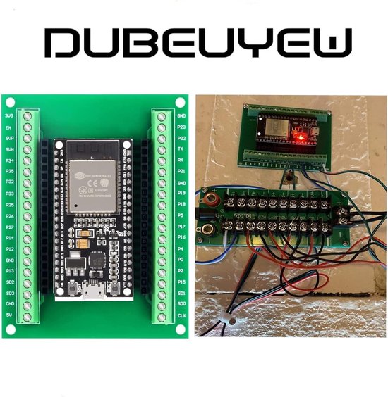 2 STUKS ESP32 Breakout Board 38-PIN (2,55 cm pitch) - Terminal Adapter GPIO 1 naar 2 Uitbreidingsscherm, brede versie Compatibel met ESP-WROOM-32 / NodeMCU-32S Development Board — afbeelding 3