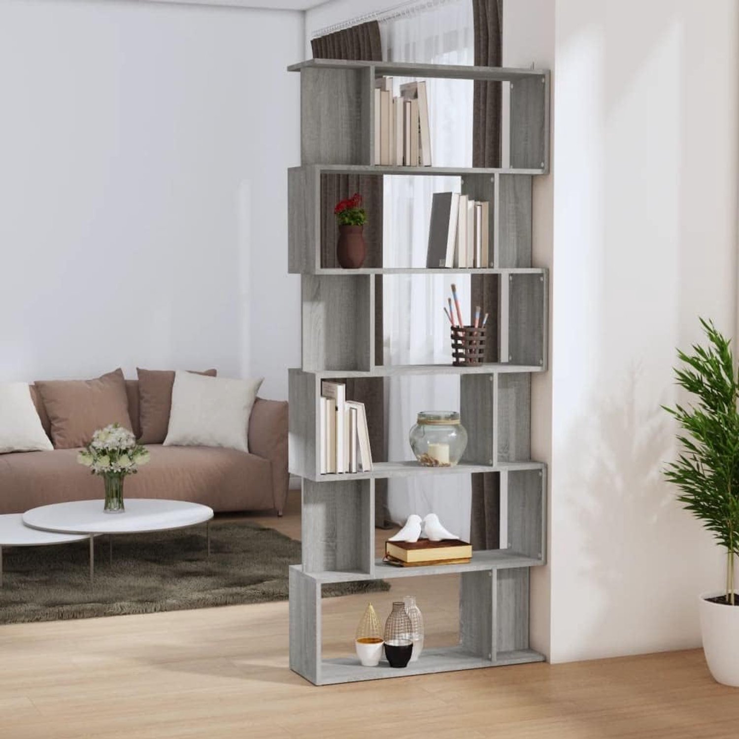 Sonoma, boekenkast, ruimteverdeler, woonkamer, universeel, voor woonkamer, 80 x 24 x 192 cm, houtmateriaal