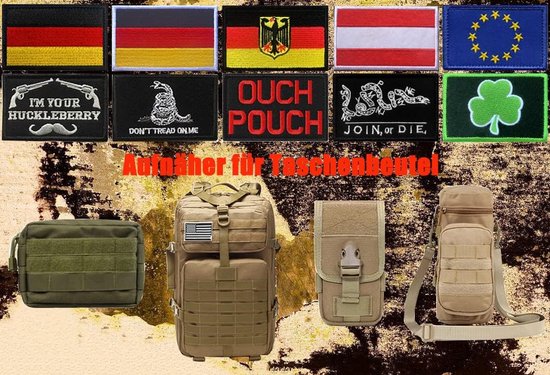2 stuks 5 x 3 cm mini Duitsland vlaggen patch geborduurd badge met klittenband Duitse applicaties voor kleding tassen rugzak uniform vest militair tactisch buiten jersey-groene grens — afbeelding 2