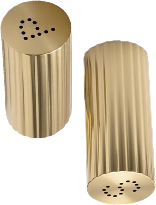 2 Stuks 304 Roestvrijstalen Kruidenshakers, Multifunctionele Kruidendispensers met Gaten voor Zout Chilipoeder Poedersuiker (GOLD) — afbeelding 4