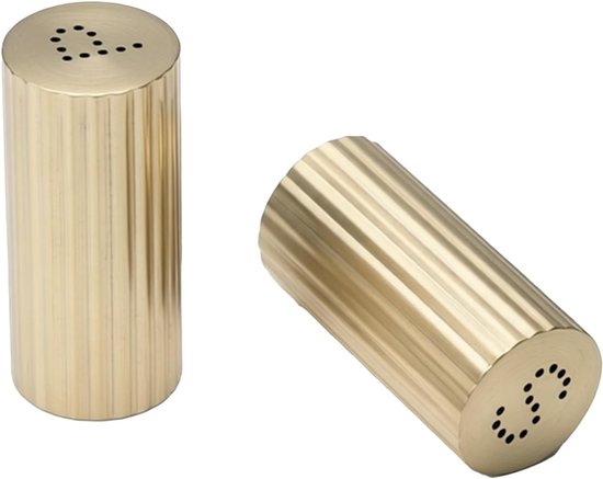 2 Stuks 304 Roestvrijstalen Kruidenshakers, Multifunctionele Kruidendispensers met Gaten voor Zout Chilipoeder Poedersuiker (GOLD) — afbeelding 5