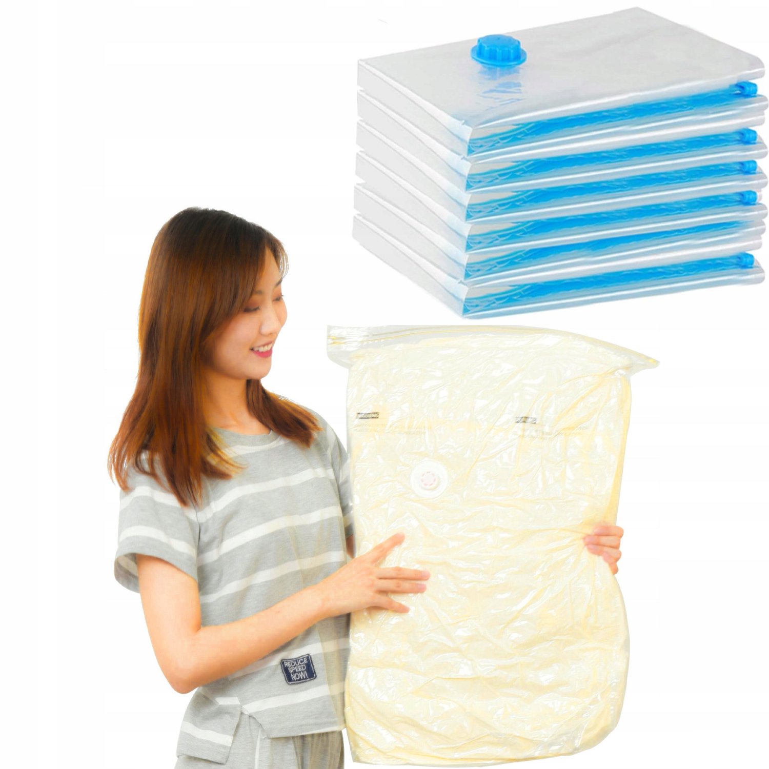 10x Vacuümzakken Kleding & Beddengoed 60x80 cm - Ruimtebesparend
