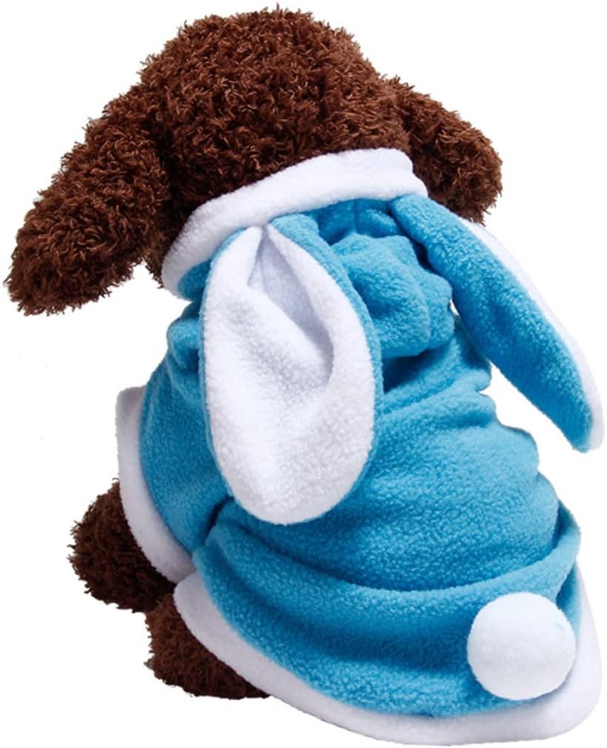 Happyyami Hondenjas Voor Dieren Zacht Katoenen Vest Konijnvorm Warmtebescherming Voor Herfst Winter Geschikt Voor Buitensporten Blauw Maat