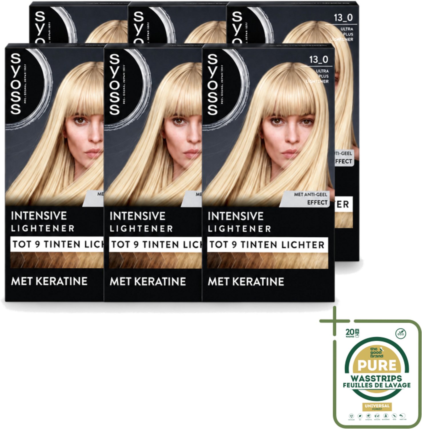 6 x SYOSS - Coloration 13-0 Ultra Plus Lightener - Haarverf - Grijsdekking - Vermindert Haarbreuk - Maximale Oplichting - Wasstrips - Haarverf - Grijsdekking - Oplichting - Keratine - Haarverzorging