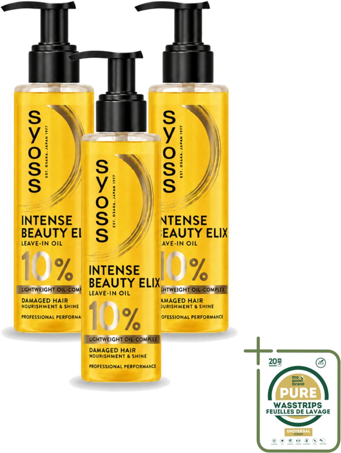 3 x Syoss - Beauty Elixir - Haarolie - Voedt & Glanst - 100 ml - Wasstrips - Haarolie - Haarserum - Voedend Haarproduct - Glans Haar - Droog Haar