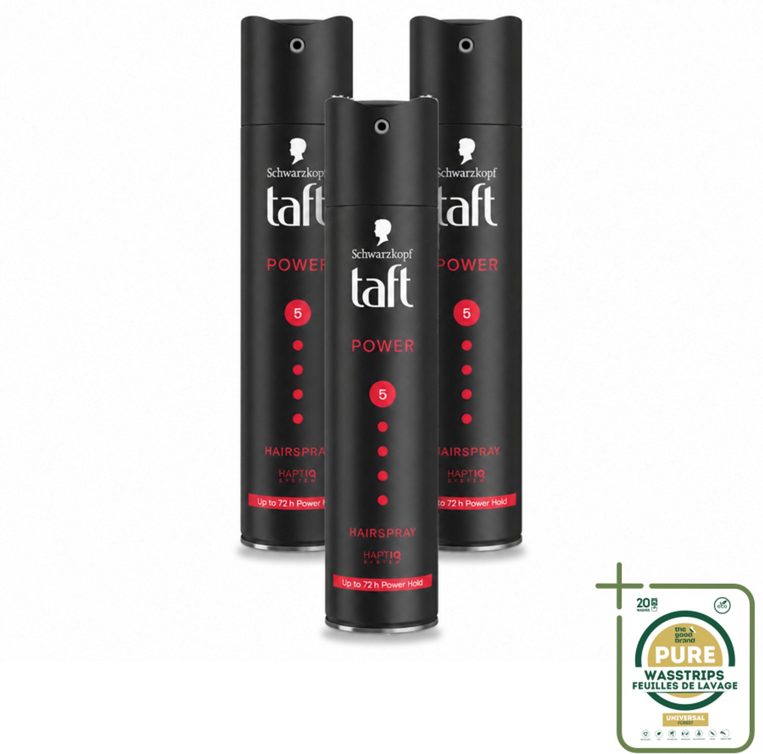3 x Taft - Power 5 - Haarspray - Sterke fixatie - 250 ml - Haarspray - 72u Fixatie - Haarverzorging - Haarbescherming - Vegane Haarspray