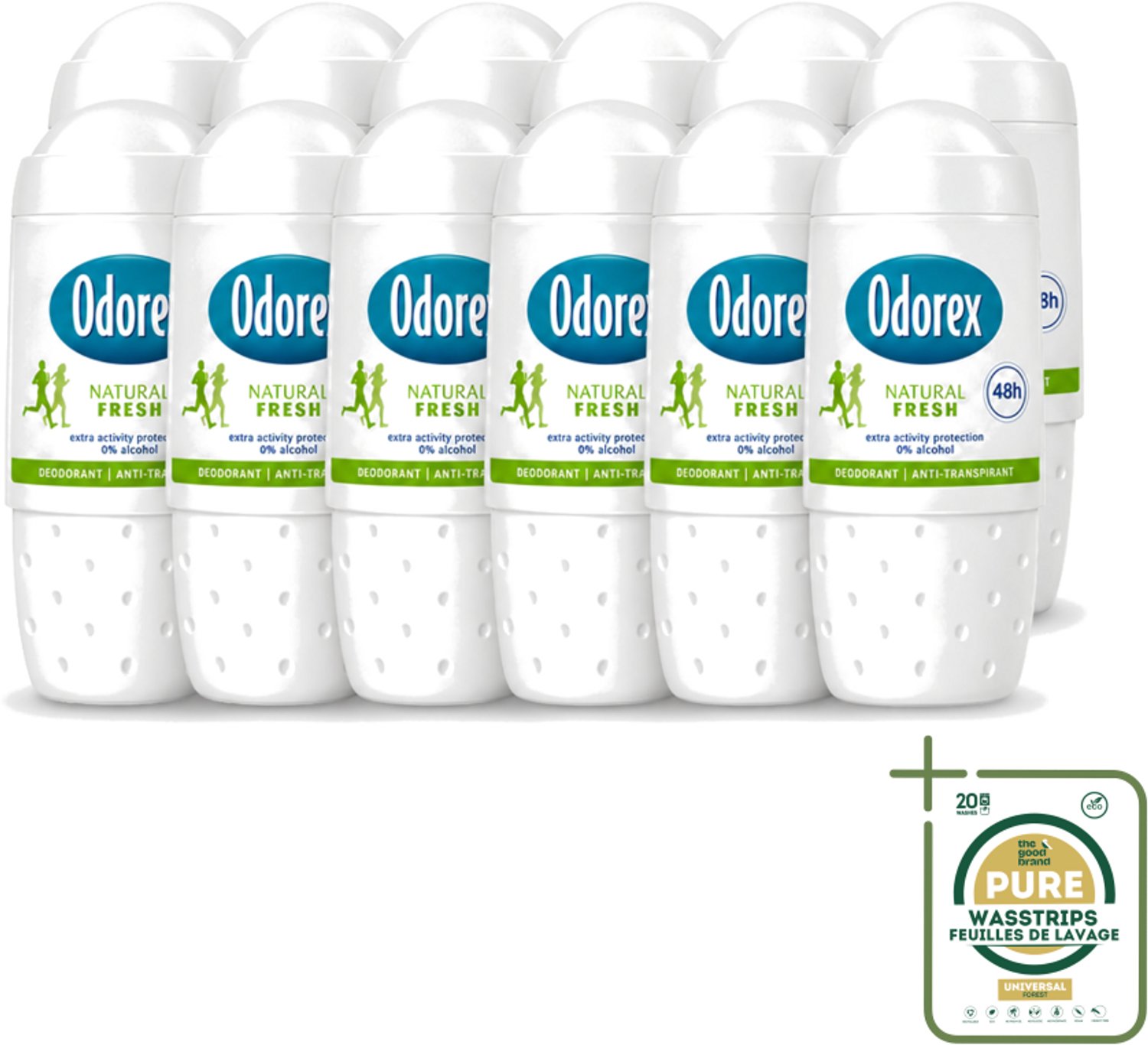 12 x Odorex - Deodorant Roller - Natural Fresh - Natuurlijke Frisheid - 50 ml - Deodorant Roller - Alcoholvrije Deodorant - Natuurlijke Frisheid - Zweetgeur Bestrijding - Huidbescherming