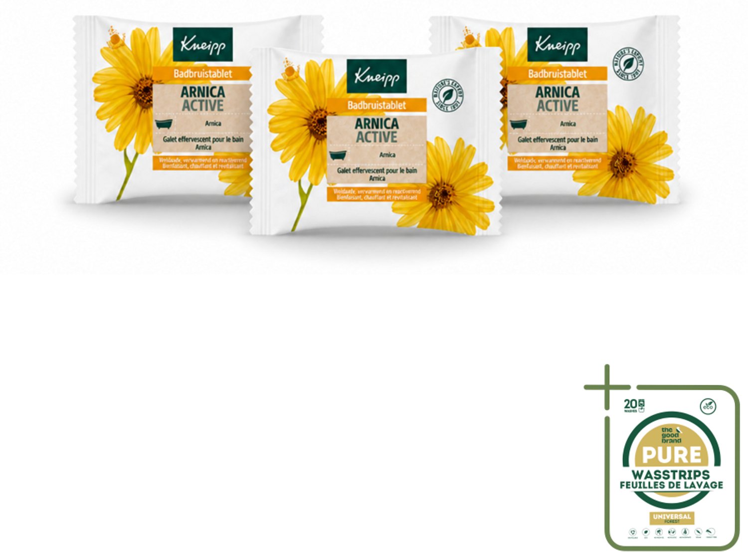 3 x Kneipp - Badbruistablet - Arnica - Wasstrips - Badtablet - Arnica Badtablet - Herstelbad - Verwarmend Bad - Ontspannend Bad