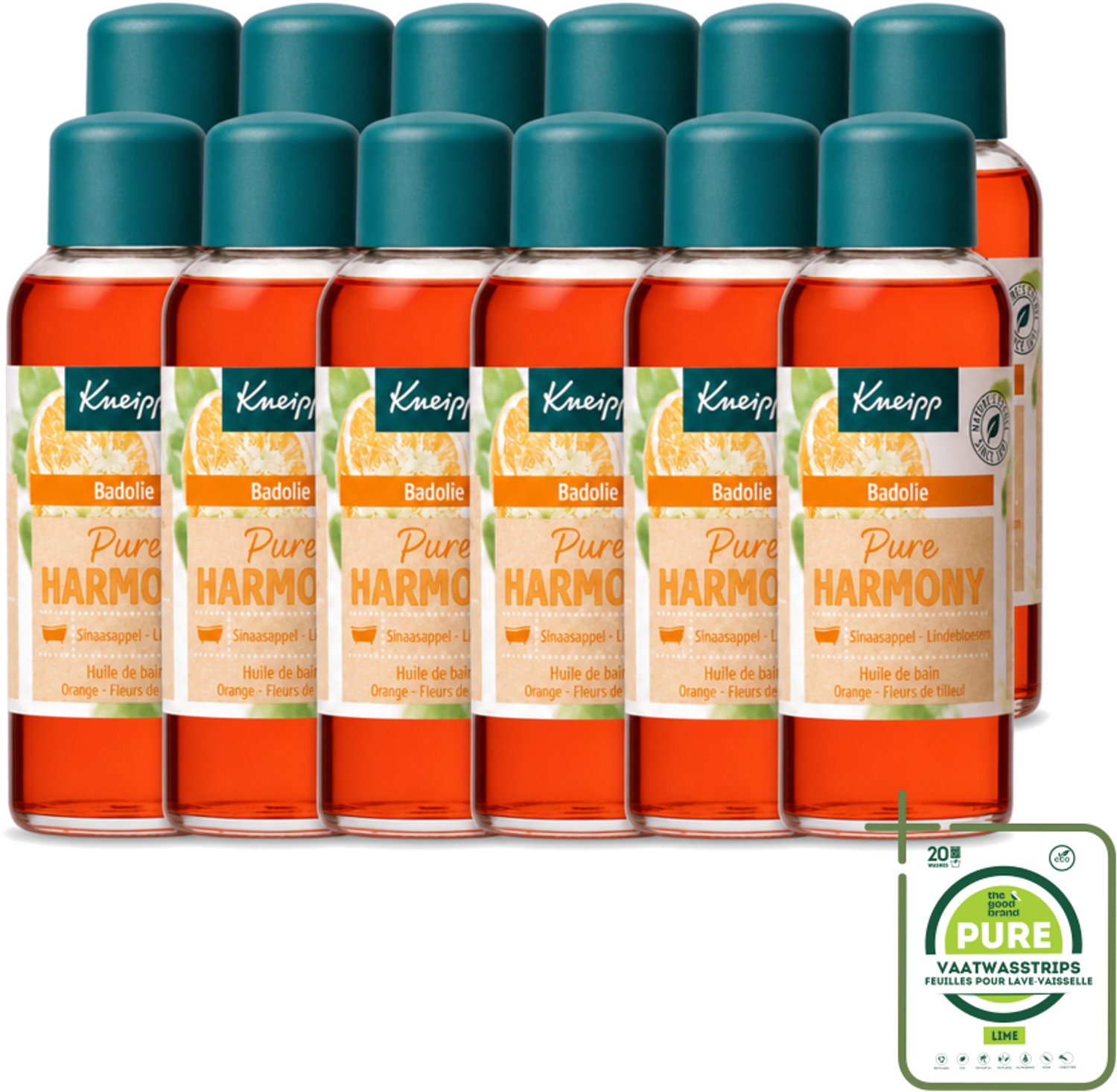 12 x Kneipp - Badolie - Oranje lindebloesem - 100 ml - Grootverpakking - Vaatwasstrips - Badolie - Ontspanning - Kalmerend - Natuurlijke Oliën - Sinaasappelolie