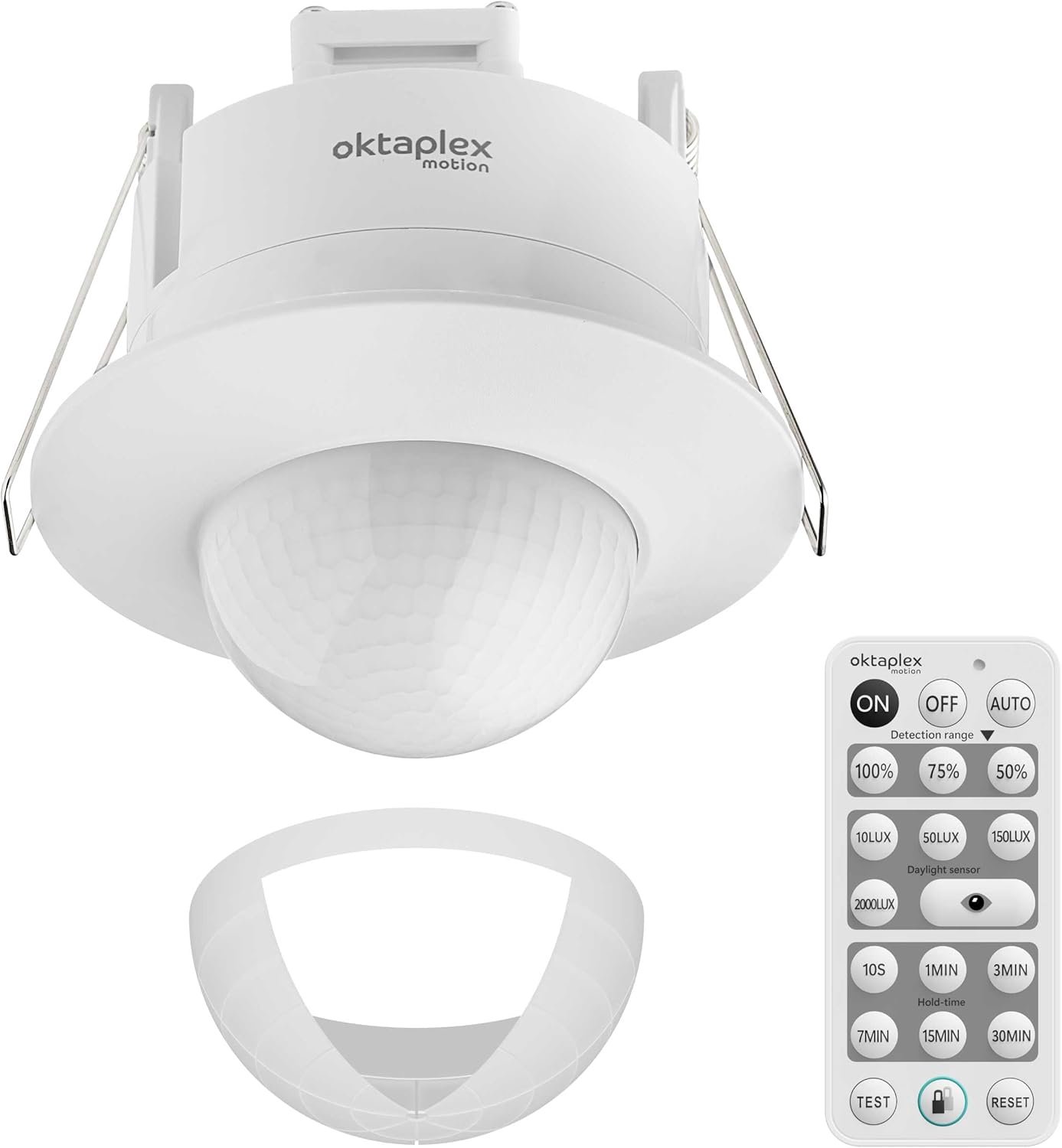 Oktaplex Sam inbouw bewegingsmelder 360° incl. afstandsbediening infrarood bewegingssensor 230V aanwezigheidssensor - ShopVlot