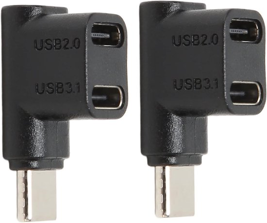 2 Stuks USB C 3.1 90 Graden Hoekadapter, Snelle 10Gbps Gegevensoverdracht — afbeelding 4