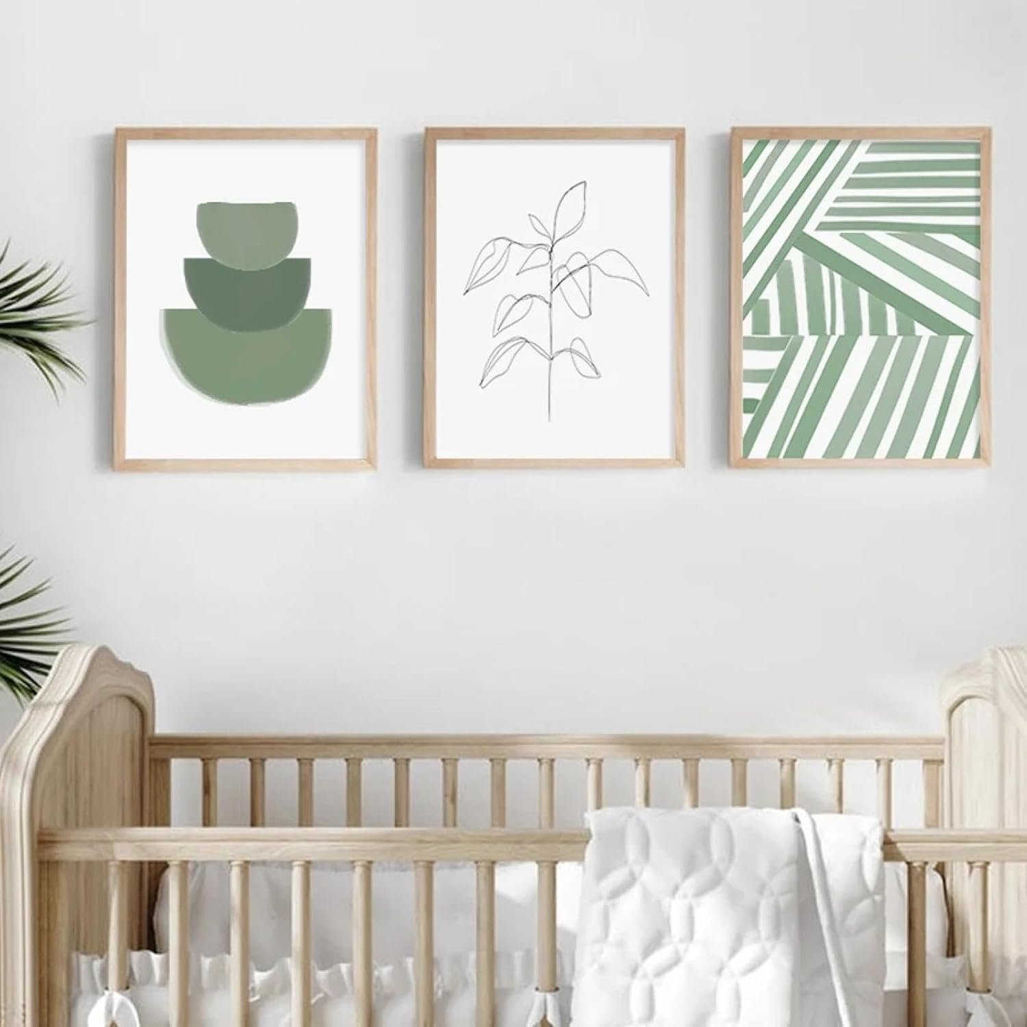RDRDtbtr Boho abstracte muurkunst olijfgroen kleurblok lijn canvas schilderij minimalistische posters prints muurfoto woonkamer woondecoratie 40 x 60 cm x 3 zonder lijst