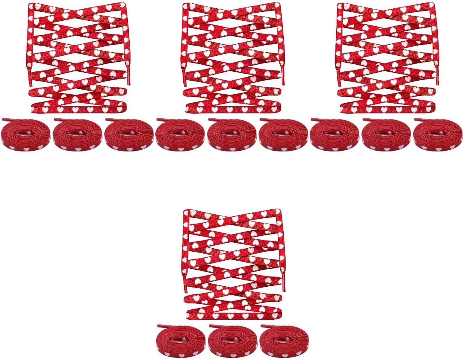 2 Paar Onderkant Hart Schoenveters Platte Schoenriemen Voor Kinderen Volwassen Paar Canvas Schoen Sneakers Mode