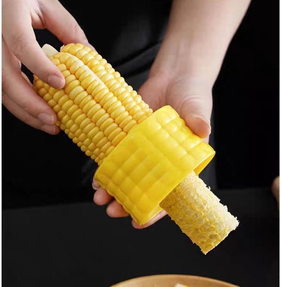 2 stuks maïs peeler - versterkt anti-slip handvat - eenhands gebruik soepel - snel spoelen schoon - geel — afbeelding 3