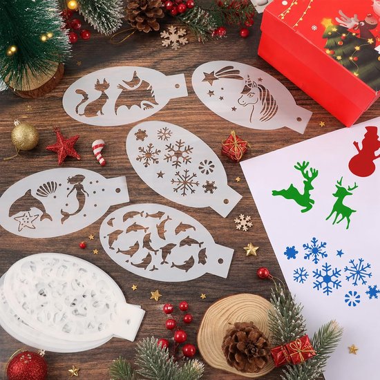 24 stuks gezichtsschildersjablonen voor kinderen, herbruikbaar, Halloween-gezichtsschildersjabloon voor volwassenen, make-upfeest, tattoo-party, decoratie — afbeelding 4