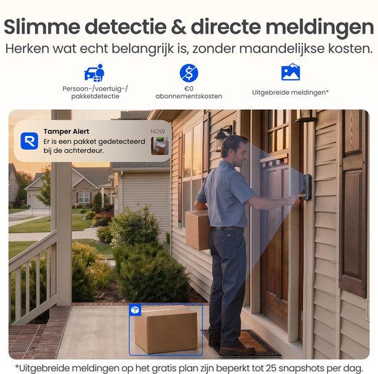 Reolink Video Deurbel Kit (Gen 2) - 2K 4MP - 1:1 Beeld - HDR - Batterij/Bedraad - Slimme Detectie - Lokale Opslag - Dual-Band WiFi - Inclusief Home Hub Mini — afbeelding 3