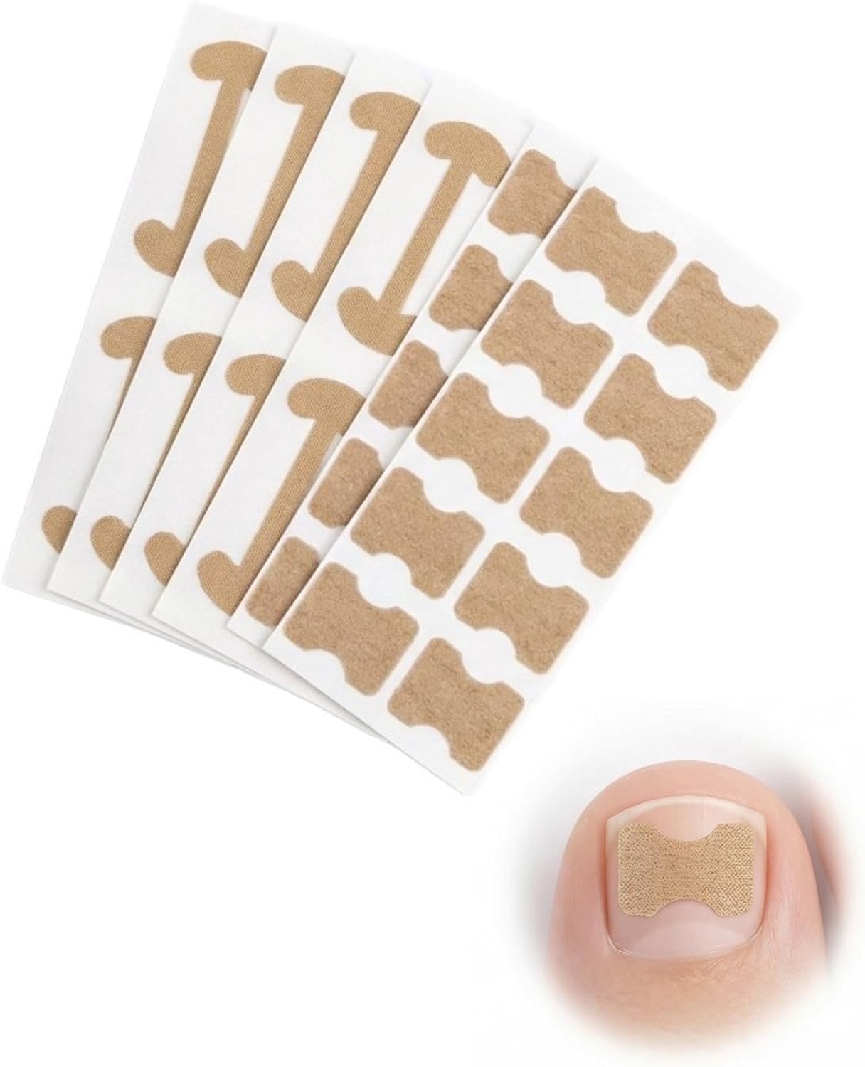 Correctieset voor ingegroeide teennagels, 160 lijm en 40 ademende pleisters, professioneel plakband voor de behandeling van ingegroeide teennagels, pijncorrector en eenvoudig te gebruiken
